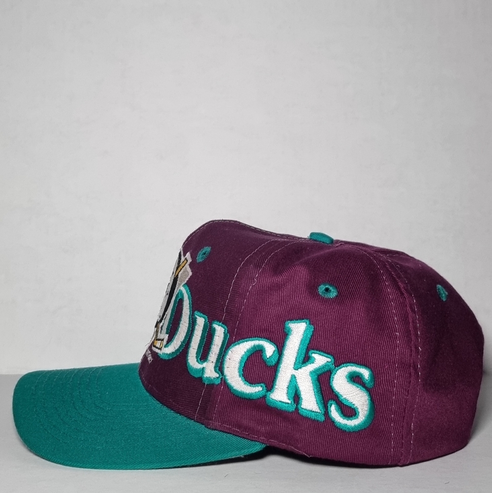 Vintage 90s Anaheim Ducks Spellout Logo7 Hat Cap Snapback NHL Hockey 🔥 - Picture 2 of 5